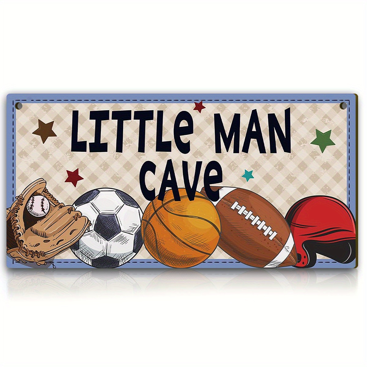 

Little For Man Cave Sports-themed Wooden Wall Art - Perfect For Nursery, Bedroom & Playroom Decor | Ideal Gift For Christmas, Father's Day, , Mother's Day, Thanksgiving