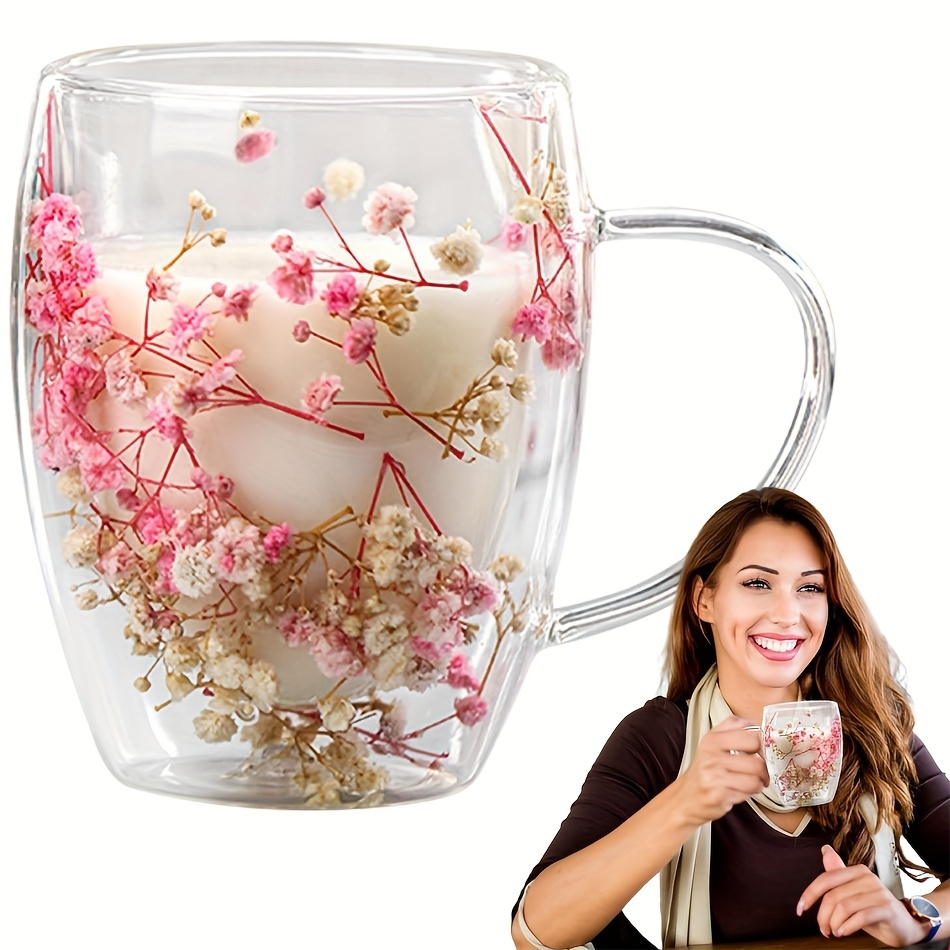 

Elegant Double-walled Glass Coffee Mug - Durable Borosilicate, Perfect For Cappuccino & Tea - Ideal Birthday Gift