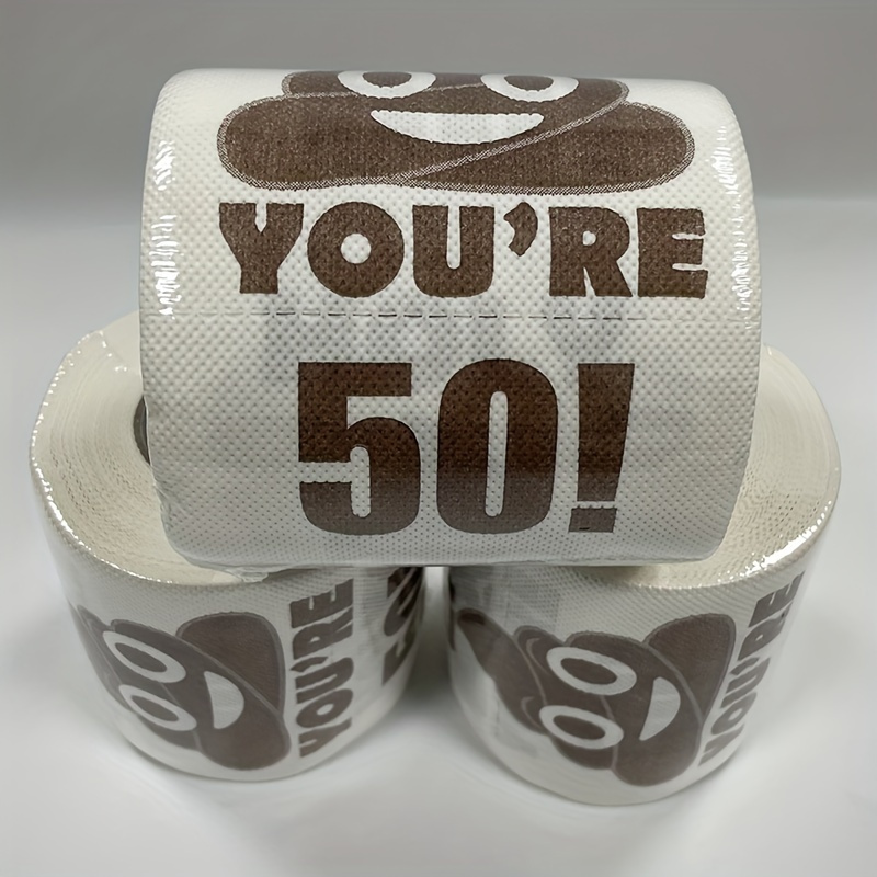 

Fun 50th Birthday Toilet Paper - Unique Printed Design, Perfect Gift & Girlfriends, Sustainable Wood Roll, Ideal For Bathroom Decor & Party Supplies