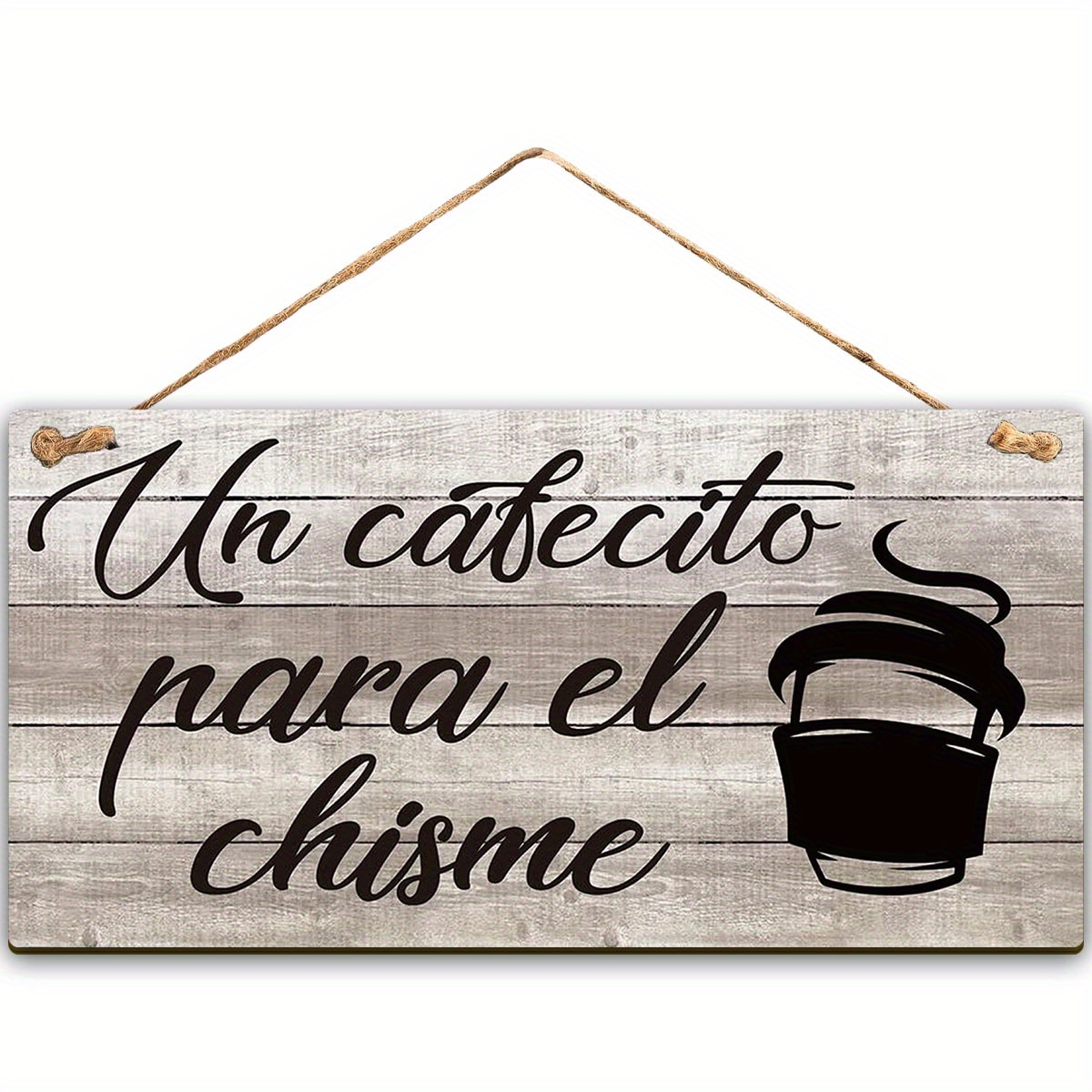 

Funny Kitchen Signs Gift Farmhouse Un Cafecito Para El Chisme Wooden Hanging Sign Rustic Wall Art Home Kitchen Decoration