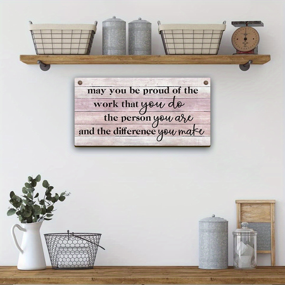 5x5 Inch Inspirational Wood Block Sign,Grow Through What You Go