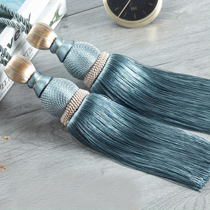 1pc glam polyester curtain tieback with tassel hanging ball holdback for living room office home decor details 1