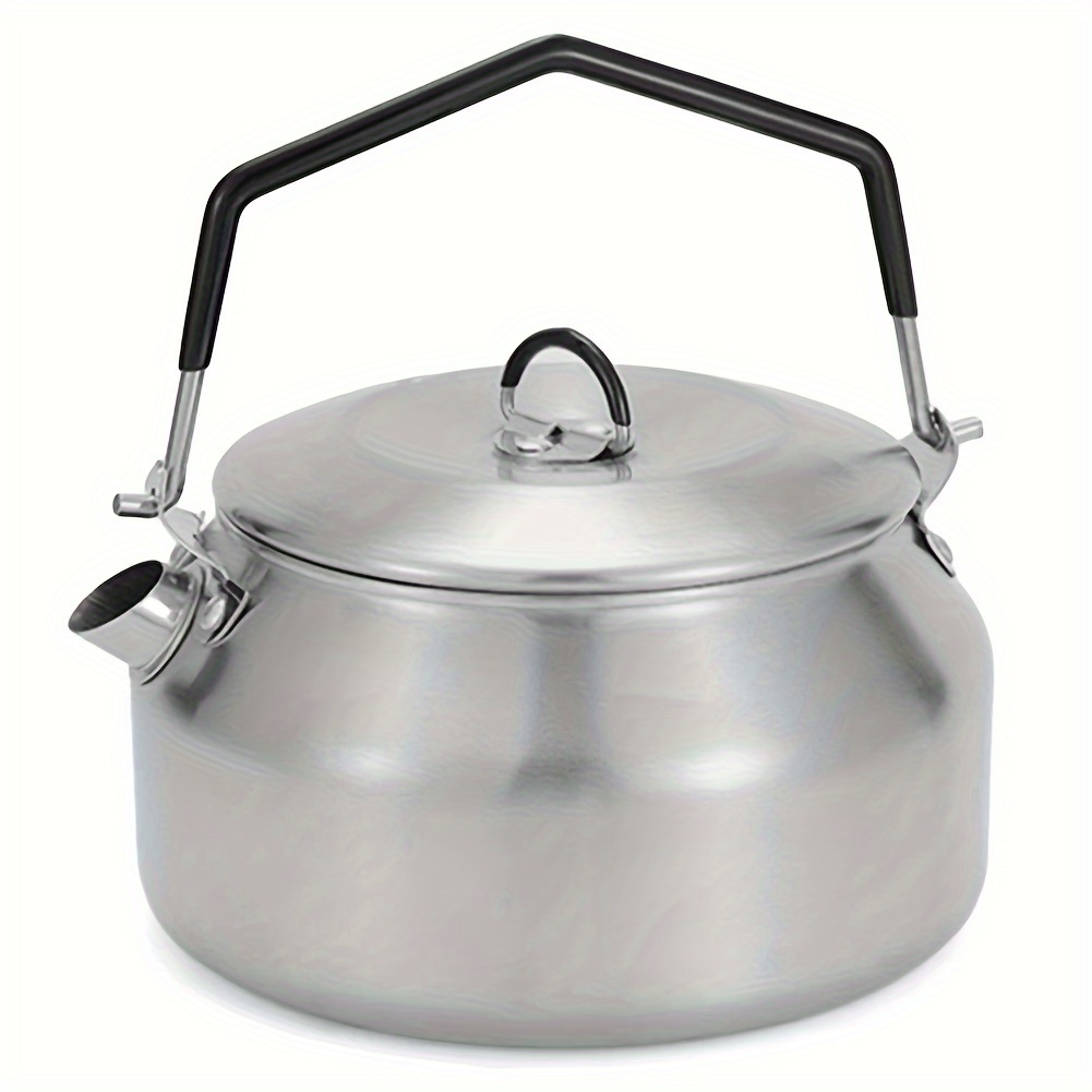 Image of Camping Outdoor Kettle, Portable Lightweight Teapot, 33.81oz Stainless Steel Tea Coffee Pot, Ideal For Hiking Picnic Travel, 4 Colors