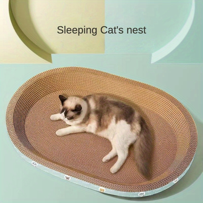 

Cozy Cat Scratcher Lounge - Bowl-shaped Nest & Scratching Pad Combo, Durable Corrugated Cardboard For Claw Maintenance & Relaxation A Purrfect Addition To Any Cat Lover's Home