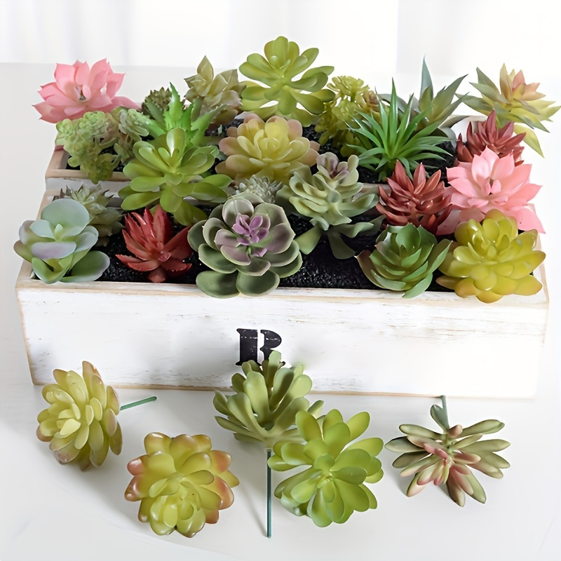 

Chic Faux Succulent Set Of 8 - Lifelike Artificial Cacti For Home Decor, Perfect For Bedroom, Living Room, And Office - Includes Pot