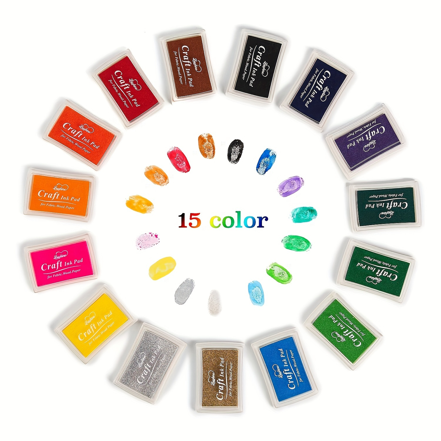 

15pcs Ink Pad Washable Craft Ink Stamp Pad Suitable For Company School
