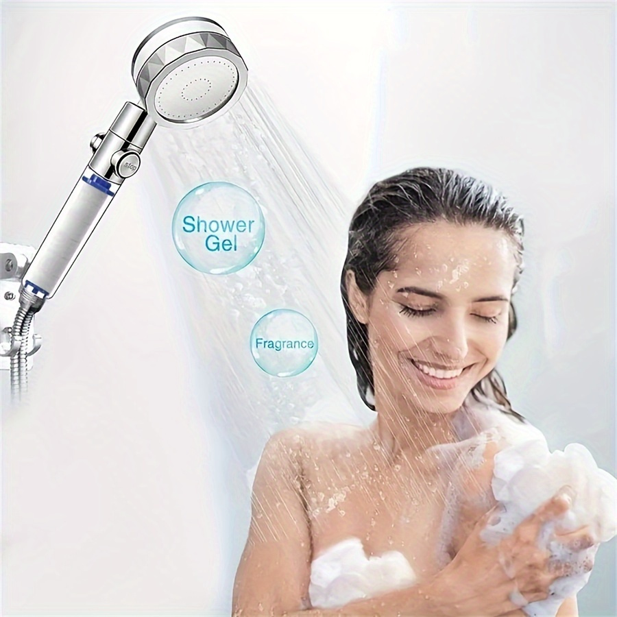 

High-pressure, Shatterproof Handheld Shower Head With 12 Cotton Filters - Fit For Home Bathrooms