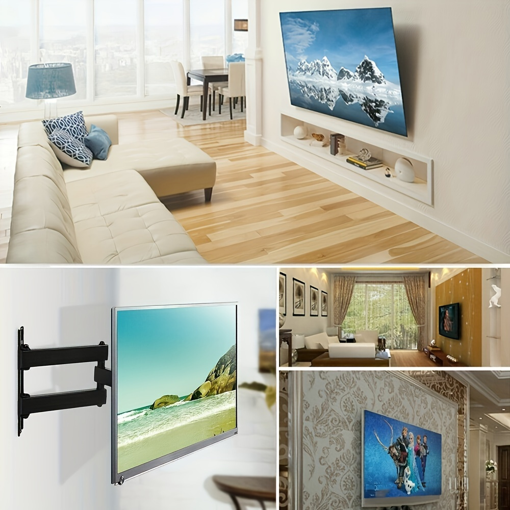 sleek black   tv wall mount smooth swivel tilt extension for 14 55 led lcd flat curved screens vesa 400x400mm   to 55 lbs details 5