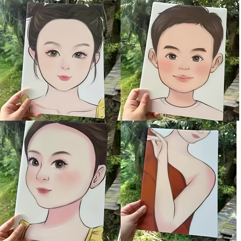 

Boy And Girl Practice Board Face Painting Board - Water Washable And Reusable Canvas Panel For Artistic Painting