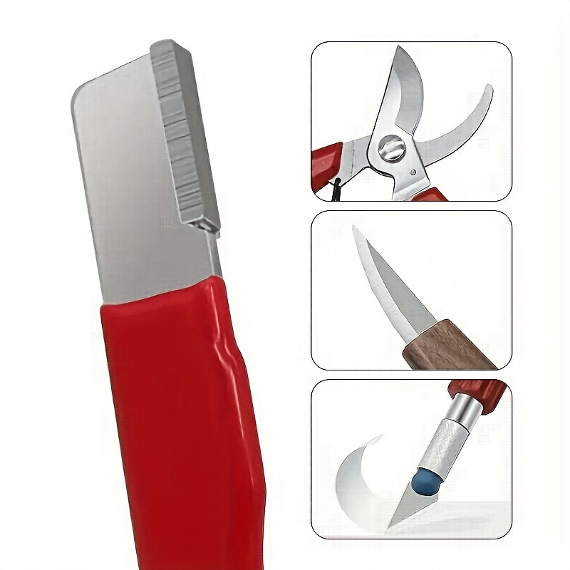  steel sharpener for pruning shears portable multi functional garden sharpening tool with non slip handle protective cover no   details 4