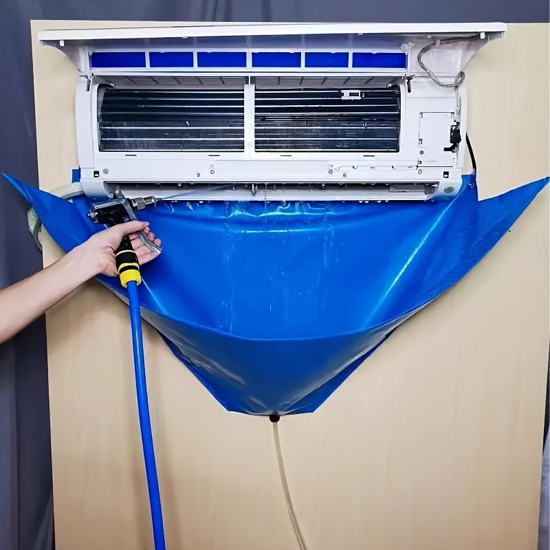 

Air Conditioner Cleaning Cover Kit, Non-electric Waterproof Wash Bag With 39.37" Drainage Tarp And 39.37" Hose For Ac Unit Maintenance