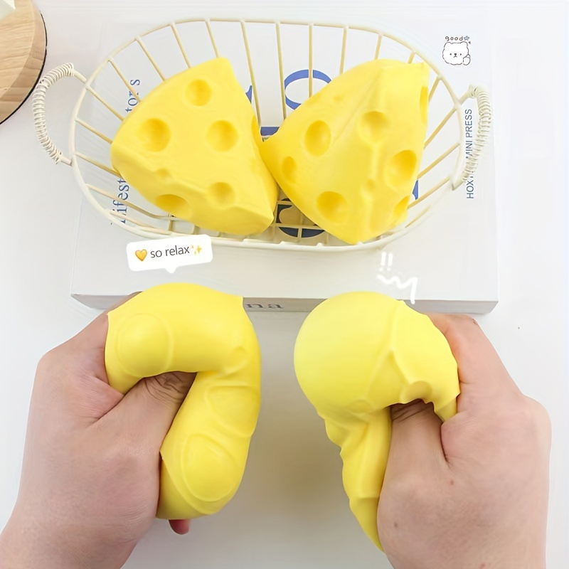 

1pc Funny Pinch Toy Cheese Toy Tricky Game Squeeze Toy