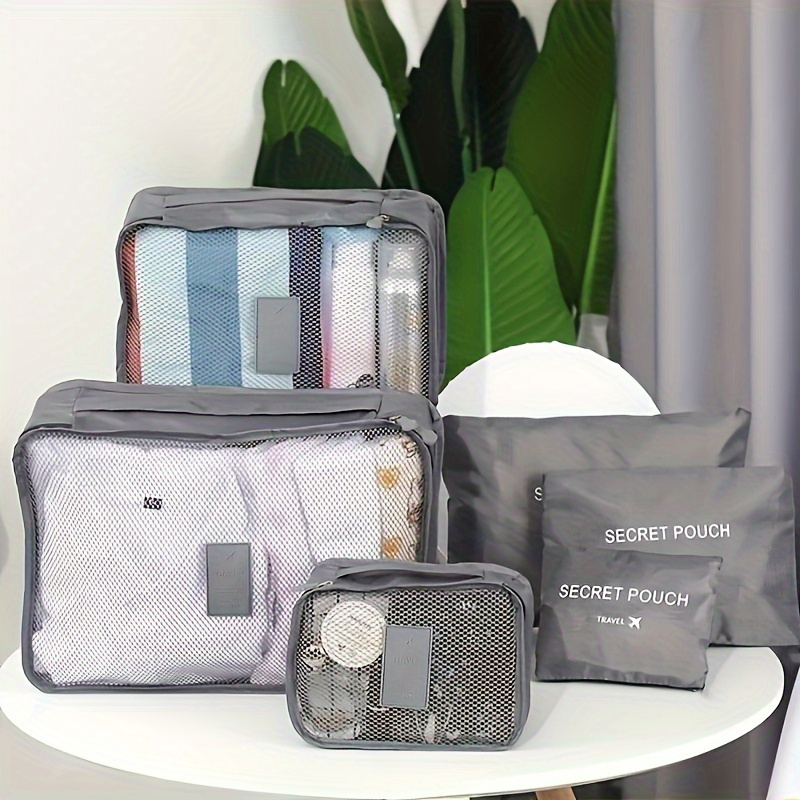 

6-piece Travel Organizer Set - Waterproof Polyester, Odorless, For Shoes, Clothes & Underwear Storage