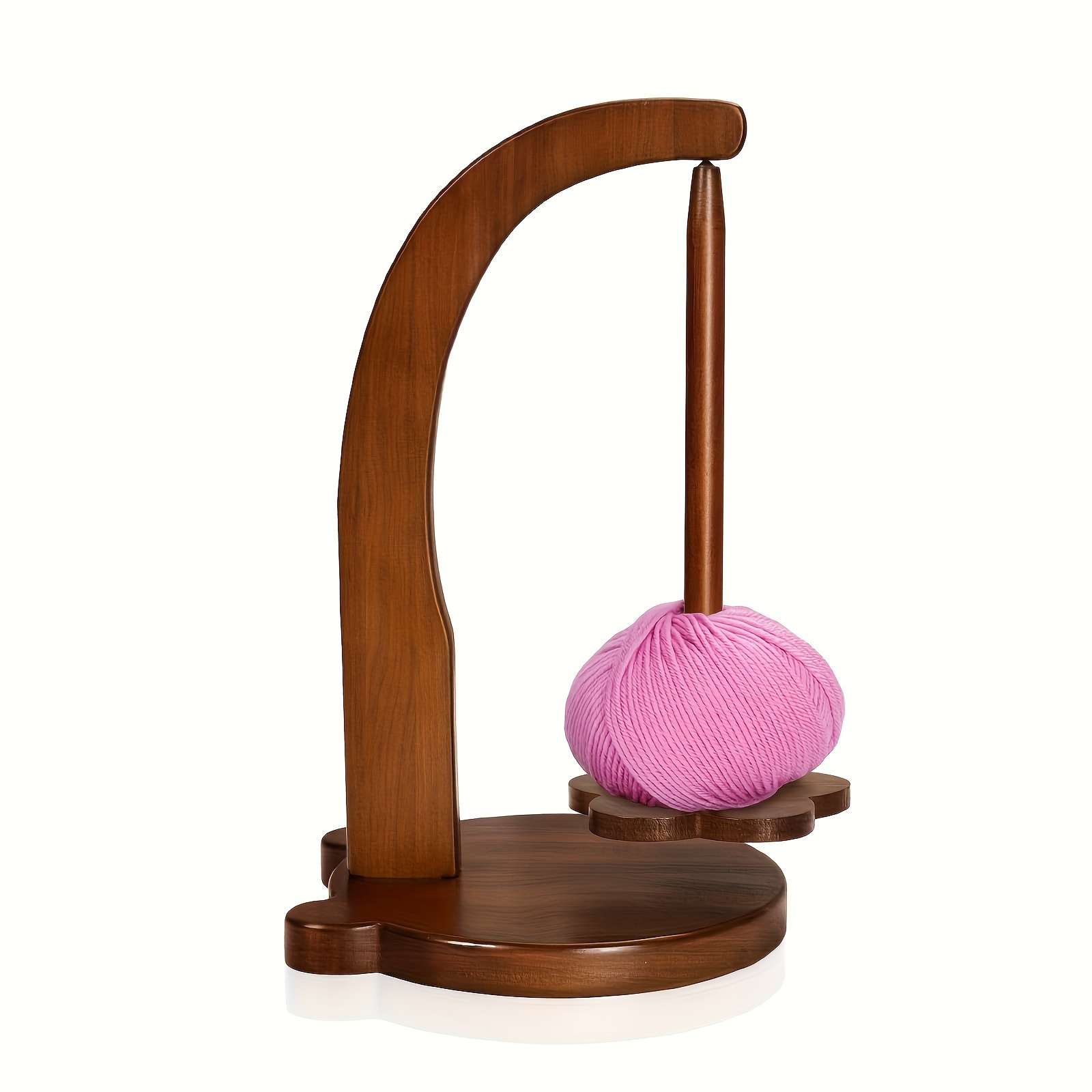 

1pc Wooden Rotatable Spool Holder, High-performance Magnet, Hand-woven Wool Thread Holder, Wooden Wool Spool Rotation Tool