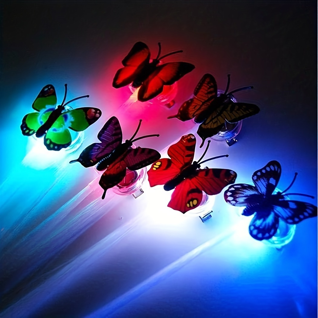 6 pcs led color butterfly braids glitter fiber braids party hairpins birthday entertainment fashion dress up halloween christmas decorations new years party glow gifts music festival costumes details 4