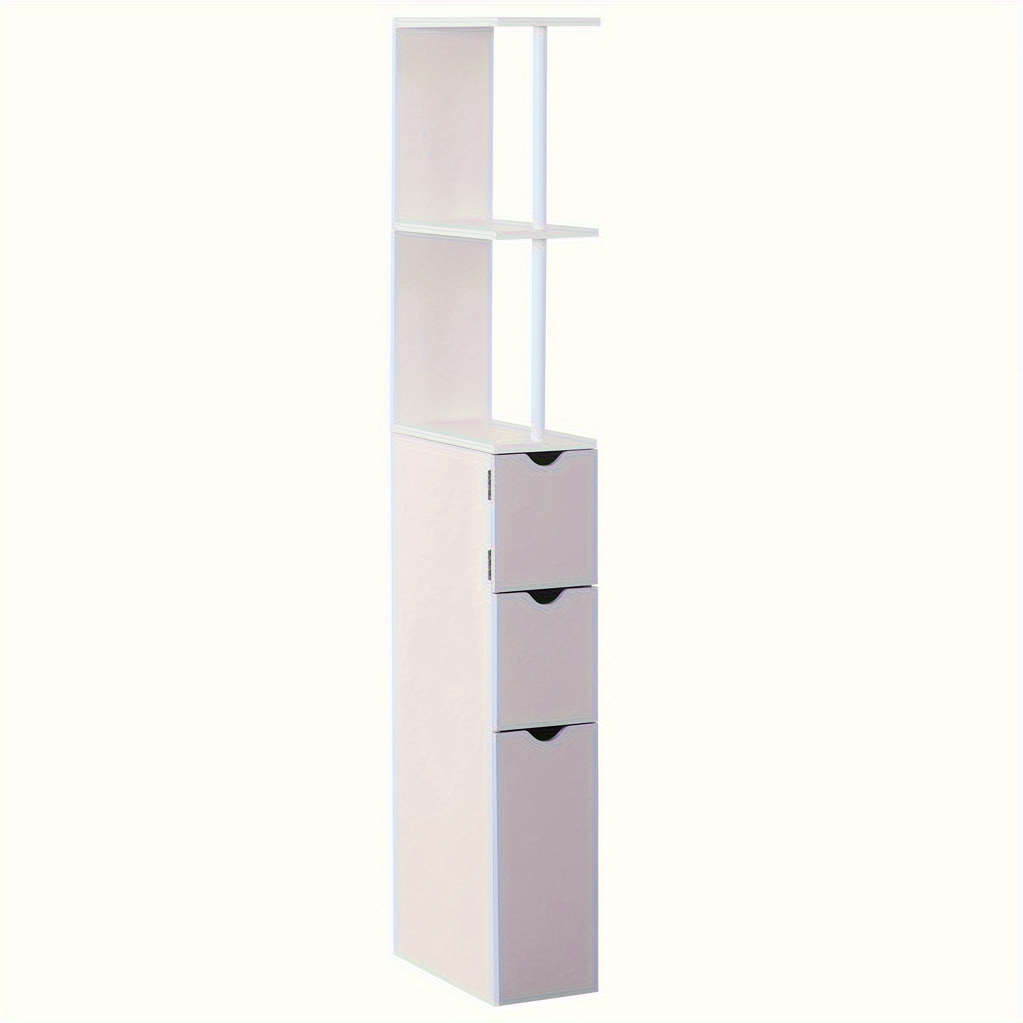 

Homcom 54" Tall Bathroom Storage Cabinet, Freestanding Linen Tower With 2-tier Shelf And Drawers, Narrow Side Floor Organizer, White