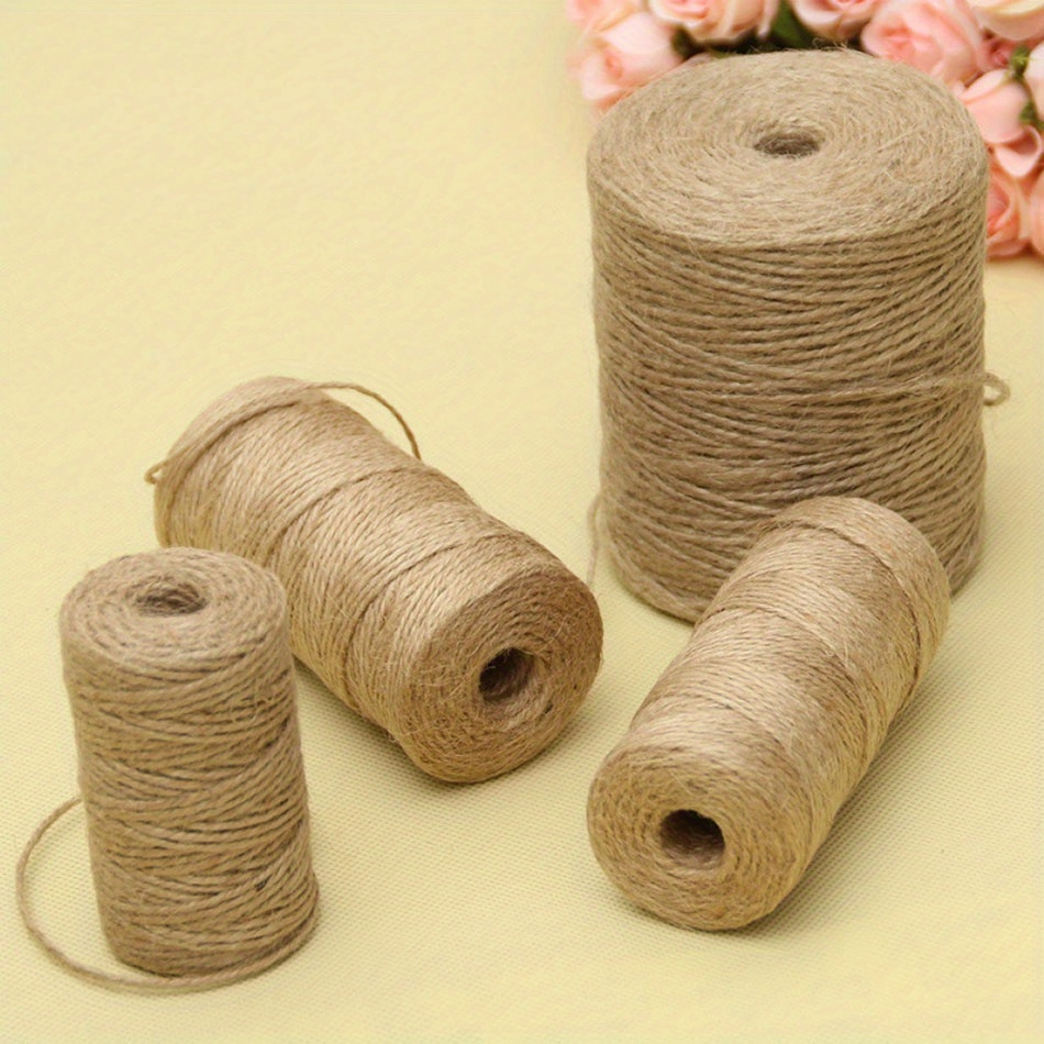 

1pc 100m/3937.01inch Vintage Jute Rope Cord String Twine Burlap Ribbon Crafts Sewing Diy Jute Hemp Wedding Party Decoration