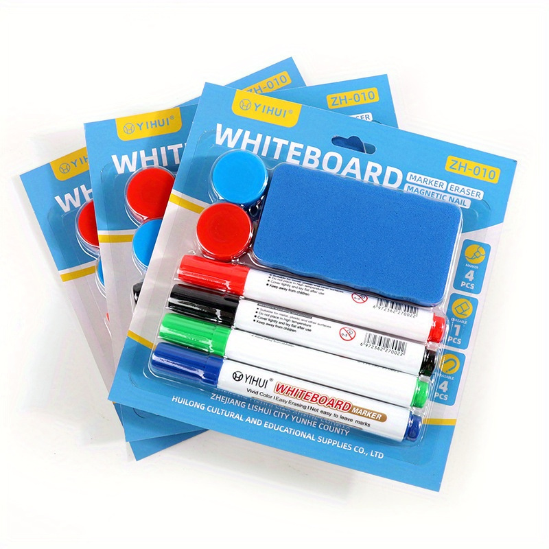 

Yihui Whiteboard Marker Eraser Set: Large Capacity, Easy To Write And Erase, Suitable For Office And Teaching, Water-based, Plastic Material