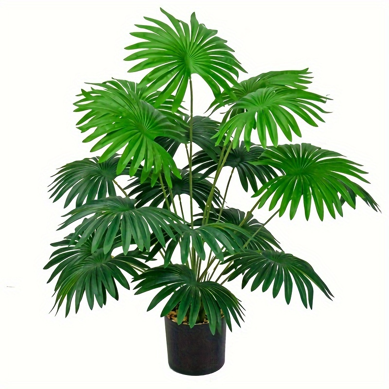 

Large Faux Palm Tree Leaves - 18 Lifelike Tropical Plant Leaves For Indoor/outdoor Decor, Perfect For Weddings &