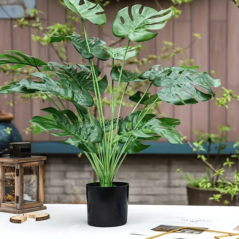 

1pc Lifelike Artificial Areca Palm Plant - 20"/28" Faux Turtle Tree With 12/18 Leaves For Indoor & Outdoor Decor, Perfect For Home, Garden, Office - No Pot Included