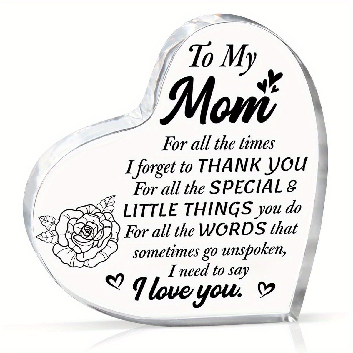 

Mom Heart Crystal Paperweight - Perfect Birthday, Day & Christmas Gift From Daughter Or Son, Best For Christmas, Thanksgiving