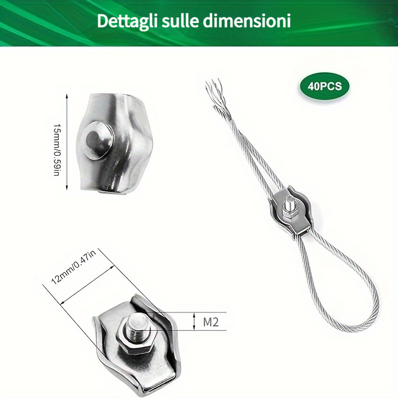 Hyber&Cara 12 Pezzi M6 Morsetti Serracavo In Acciaio INOX - Foto 4