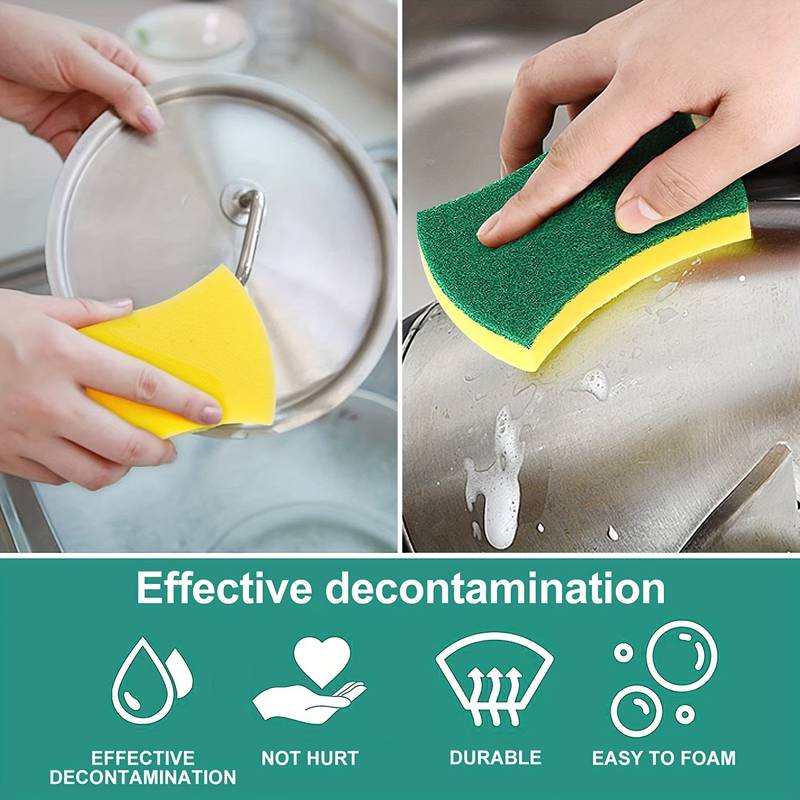 10-Pack Multifunctional Melamine Sponges - Dual-Sided Non-Scratch Dishwashing & Household Cleaning Pads - Super Absorbent Kitchen Scrub Sponge 3