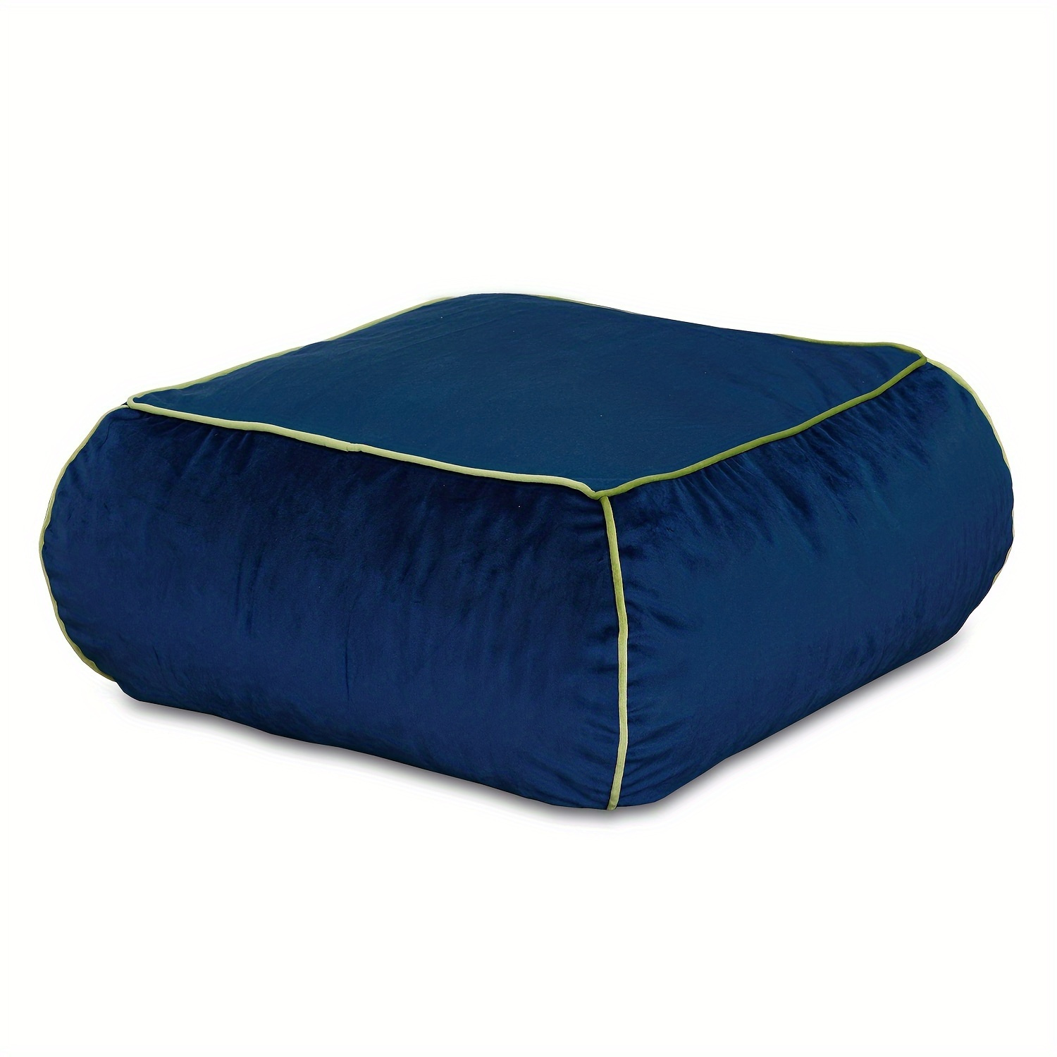 

Thickened Square Cushion, Stuffed Floor Pillow With Memory Foam Beads, Bean Bag Seat, Velvet Fabric Window Cushion, Blue