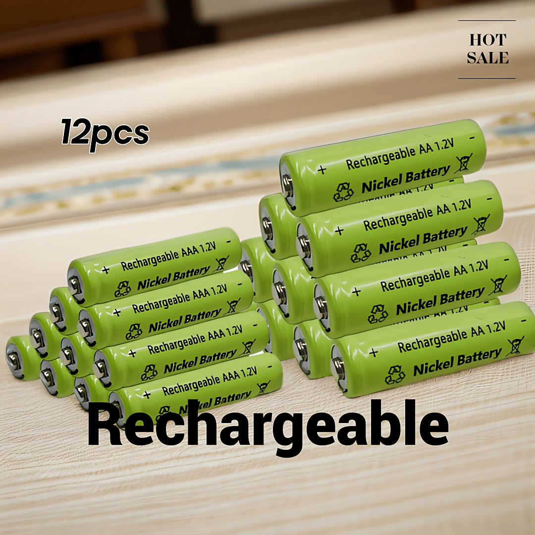 

12-pack Aaa Rechargeable Batteries, High-capacity 1.2v Nickel Metal Batteries, Pre-charged For Outdoor Solar Lighting And Garden Pathway Accessories