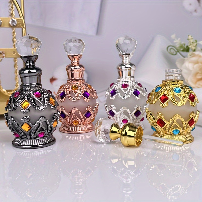 

Luxury 15ml Diamond-encrusted Essential Oil Perfume Bottle - Perfect For Travel, Valentine's Day, Christmas & Thanksgiving Gifts (empty)