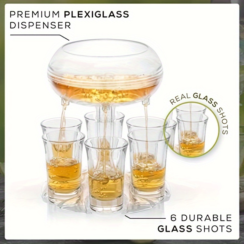 acrylic wine dispenser set with 6 cups transparent imitation glass design for parties gatherings handwash only details 0