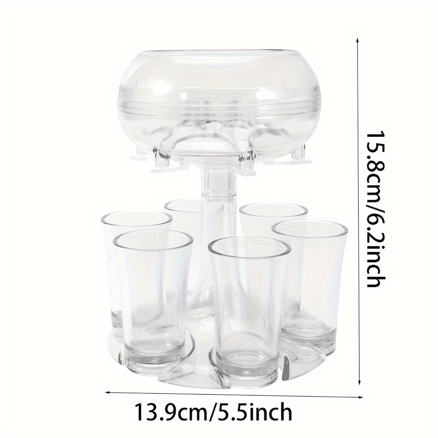 acrylic wine dispenser set with 6 cups transparent imitation glass design for parties gatherings handwash only details 4