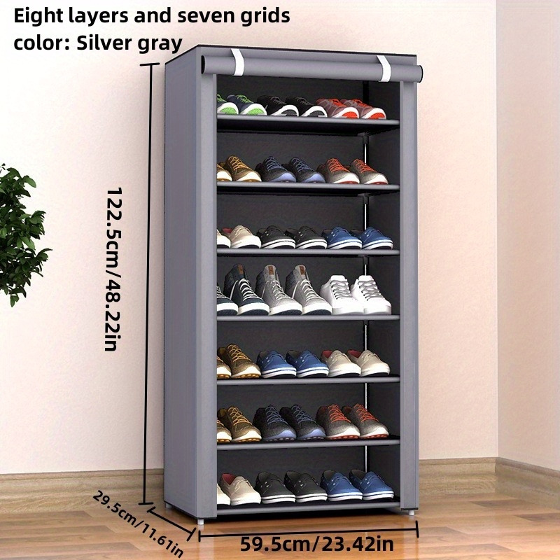 TEMU Space-saving Shoe Rack - Dustproof, Metal Frame For Use, Ideal For Entryway Organization