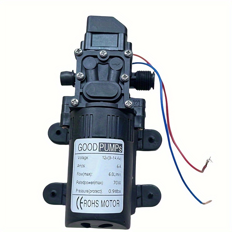 

Dc 12v 130psi 1.59gal/ High Pressure Diaphragm Water Pump - Self , Automatic Switch, Rv Freshwater Pump