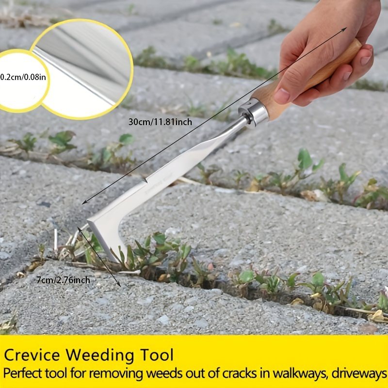 

effortless" Stainless Steel Manual Weeder With Gears - Perfect For Road Maintenance & Weeding, 1pc