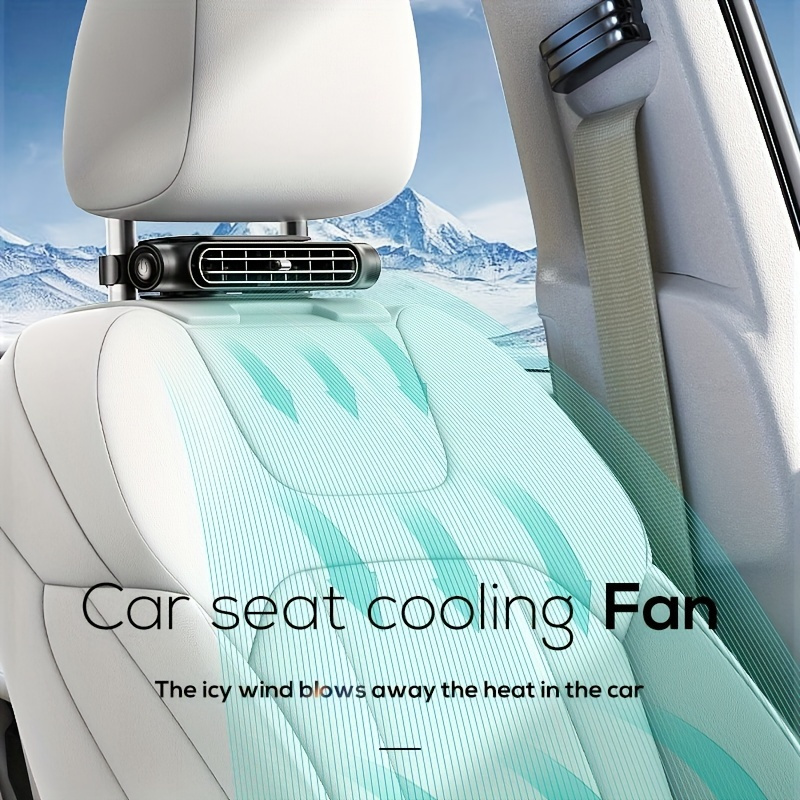 

Portable Usb Powered Car Seat Cooling Fan With 3 Speeds, Cord Included, Button Control, Wearable Fan Design, Indoor Use, Plastic Material - No Battery Required