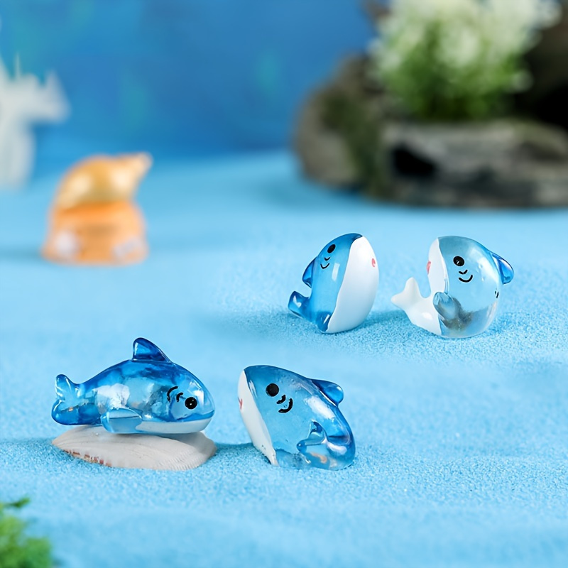 

Set Of 5 Playful Shark Ornaments In Resin For Aquarium - Miniature Landscape Fish Tank Decoration, Sea-themed Garden Craft, Cute Aquatic Animal Figurines For Fish Tank Decor