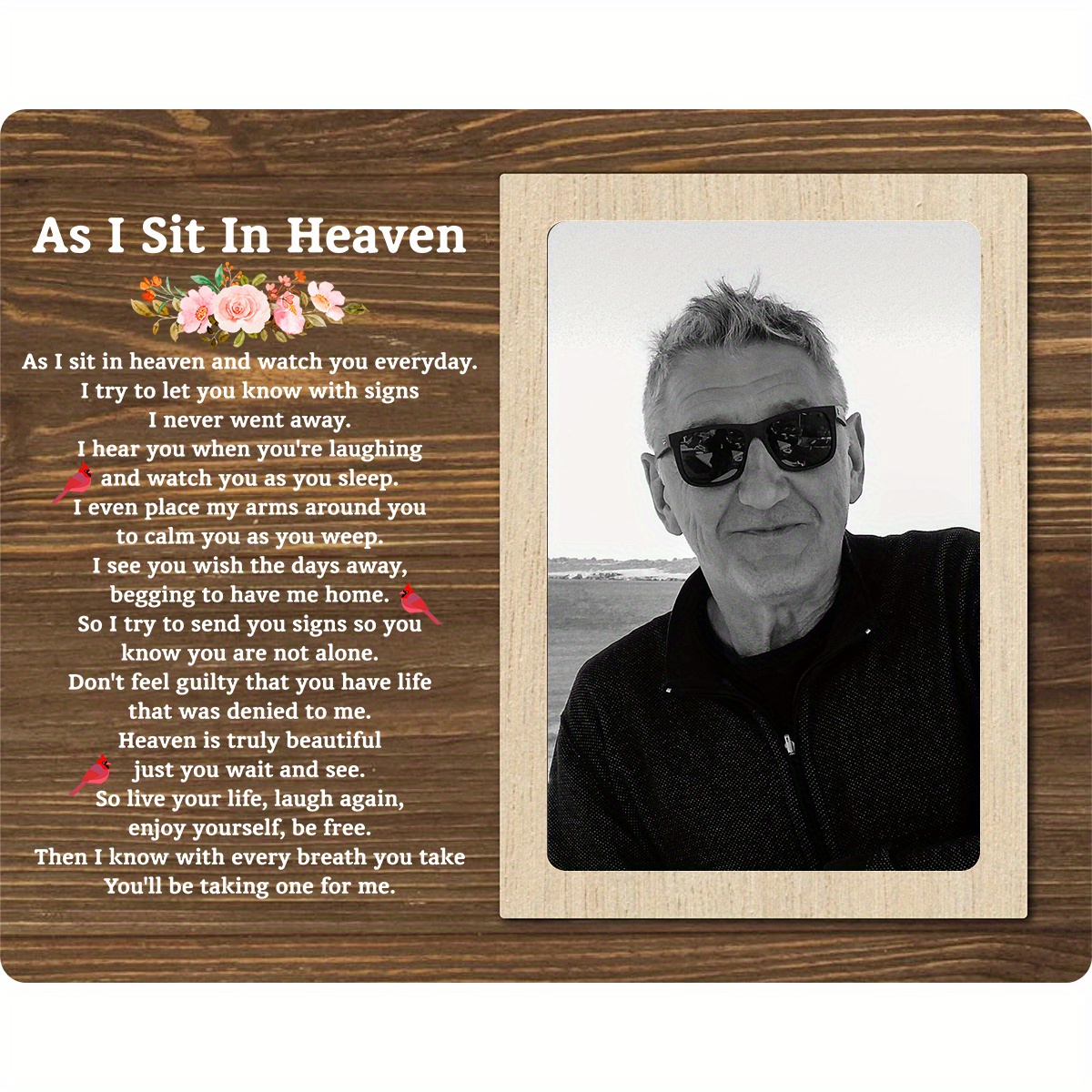 

Memories: 'while I Heaven' Memorial Photo Frame - Sympathy & Bereavement Gift For Loss Of Father