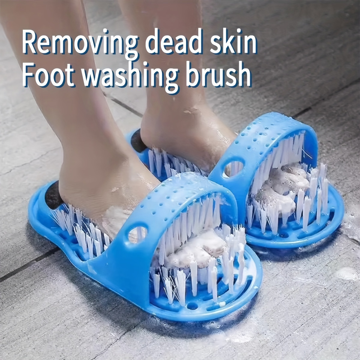 

Easy-clean Shower Slippers With Built-in Foot Scrubber - Exfoliating Massage Bathroom Sandals For Smooth Feet