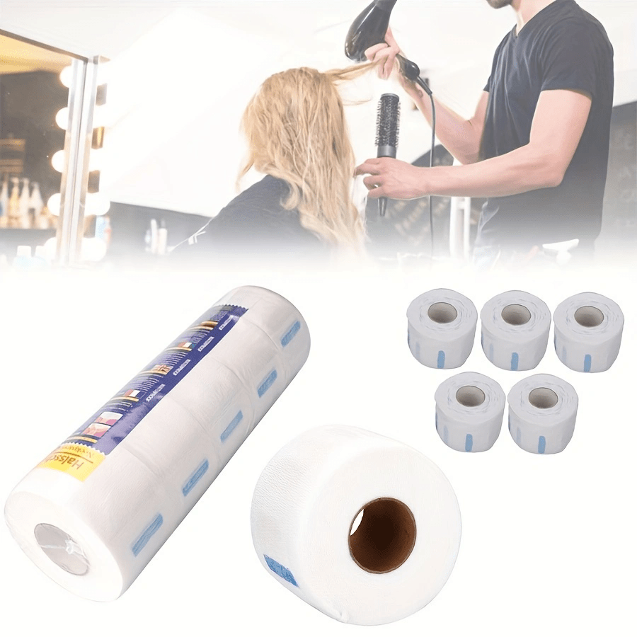 

5 Rolls Disposable Paper Haircut Neckband, Professional Stretch Paper Neck Straps For Salon Barber Styling