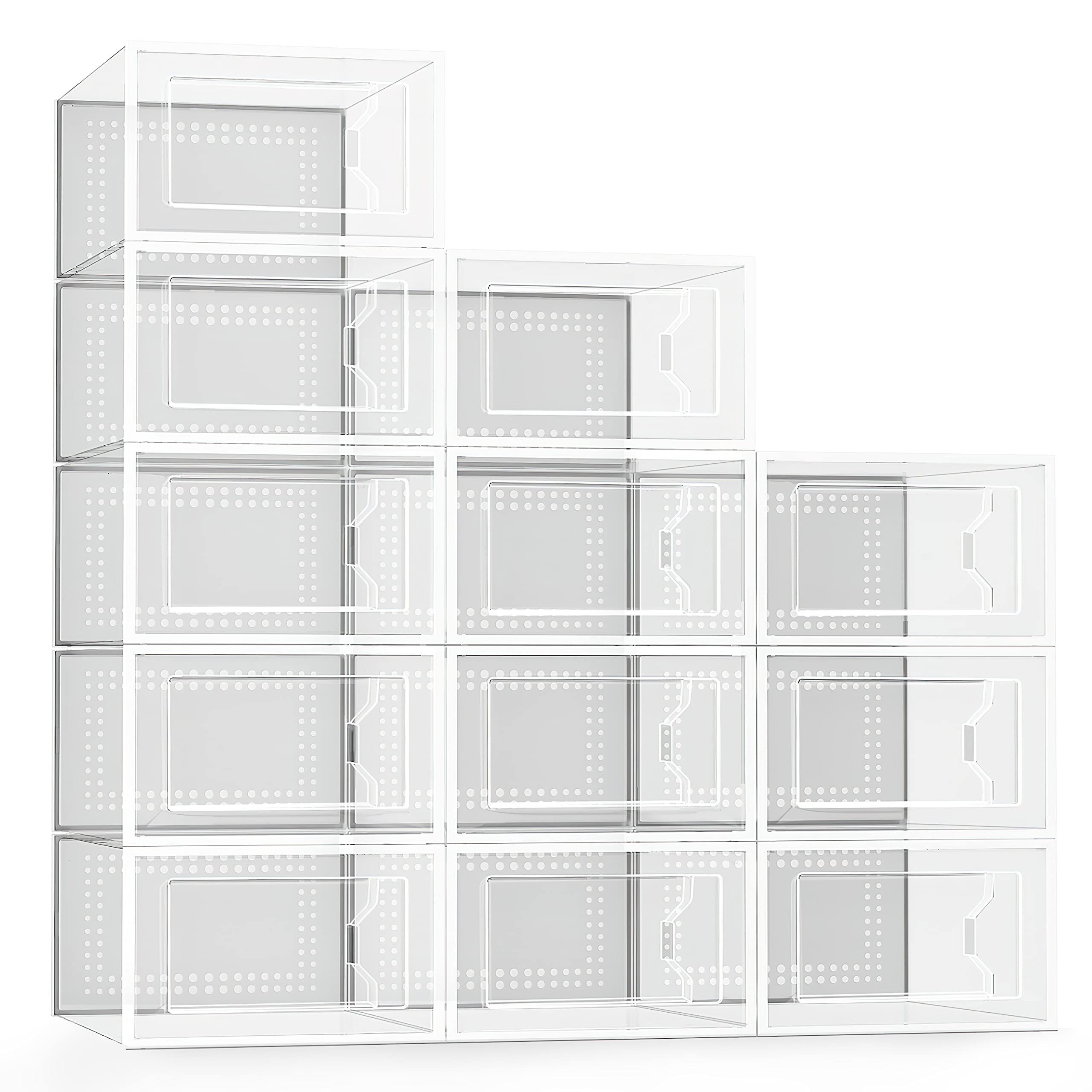 

6pcs Clear Shoe Storage Drawers - , Stackable Plastic Organizer For