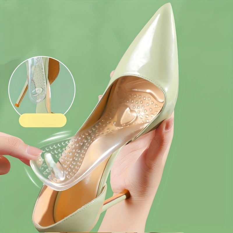 1pair Transparent Silicone Insoles, Soft Comfortable Non-slip Insoles For  High Heels And Sandals