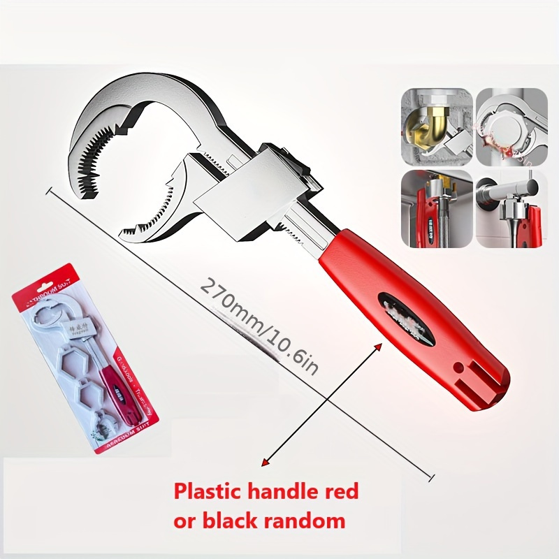 

8-in- Sink Wrench - Adjustable, Dual-head Tool For Easy Faucet & Basin Installation/removal - Tight & Plumbing Maintenance