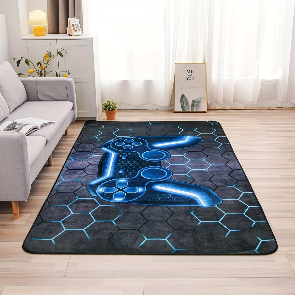 Game Console Area Rug Bedroom Sofa Playroom Gaming Geometric - Temu