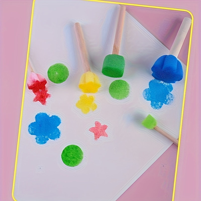 60 Pcs Ound Paint Sponges Set, 5 Sizes Sponge Bushes Fo