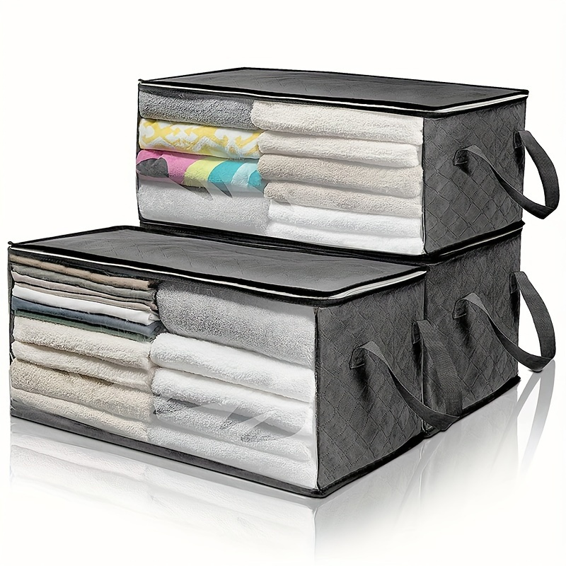 extra large clothes storage bag with handles viewing window   quilts blankets and bedroom organization ideal for home dorms and closet space saver clothes organizer storage under bed storage details 7