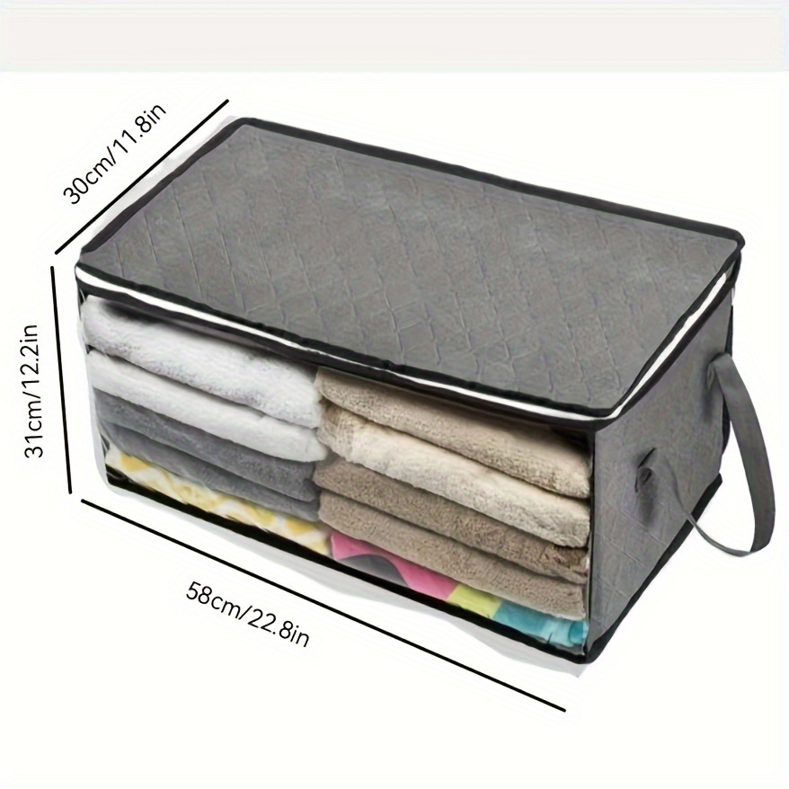 extra large clothes storage bag with handles viewing window   quilts blankets and bedroom organization ideal for home dorms and closet space saver clothes organizer storage under bed storage details 2