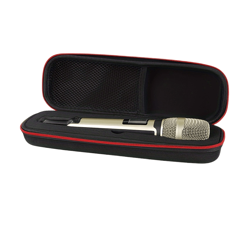 

Eva Mic Case: Protective Storage For Your Wireless Microphone - Black With Red Trim