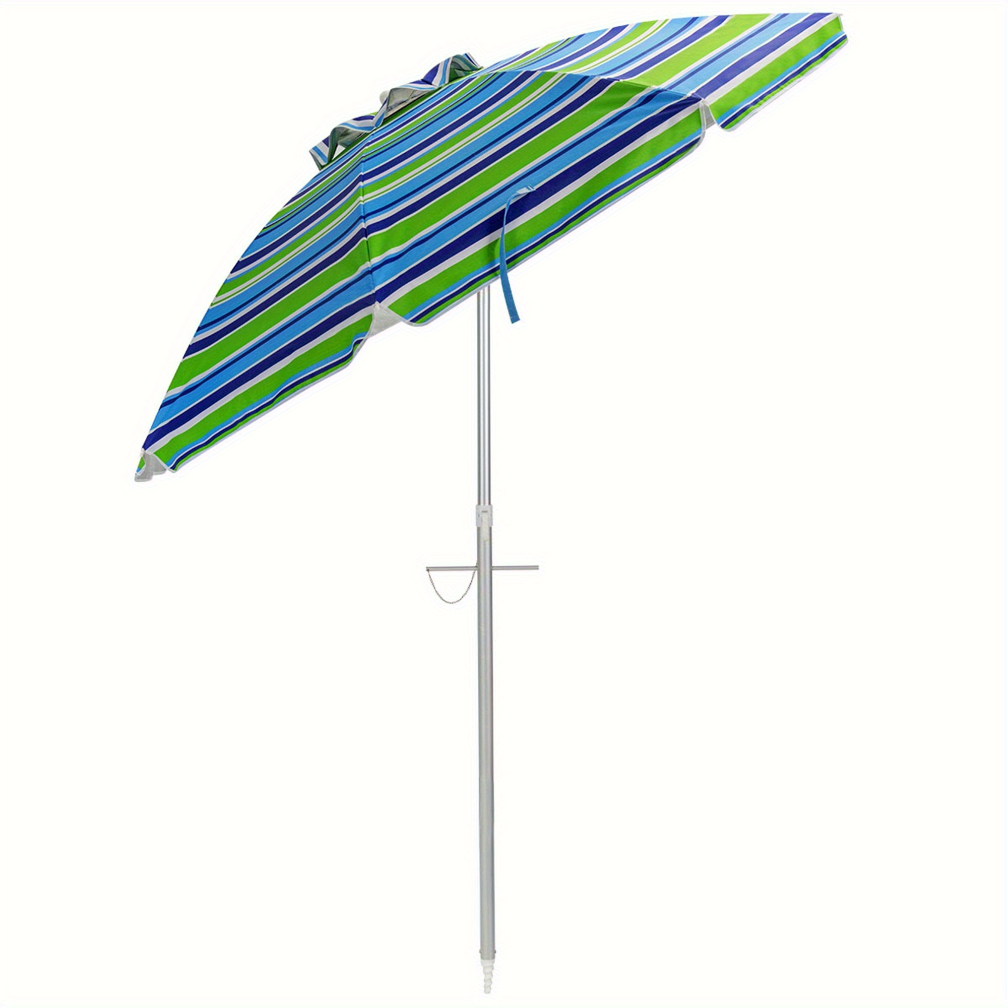

6.5ft Beach Umbrella W/ Tilt Mechanism Sand Anchor Carrying Bag Blue + Green