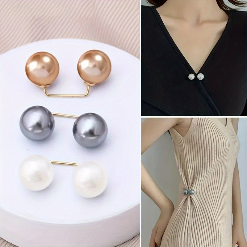 

Elegant Pearl-backed Clothes Pins: White, , And Light Gray - A Touch Of To